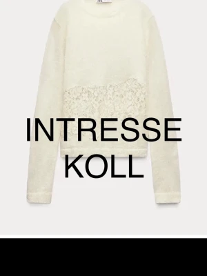 INTRESSEKOLL - Intressekoll på  den trendiga spetströjan från zara. Fint skick men använd, skriv pris du är villig att betala ❣️