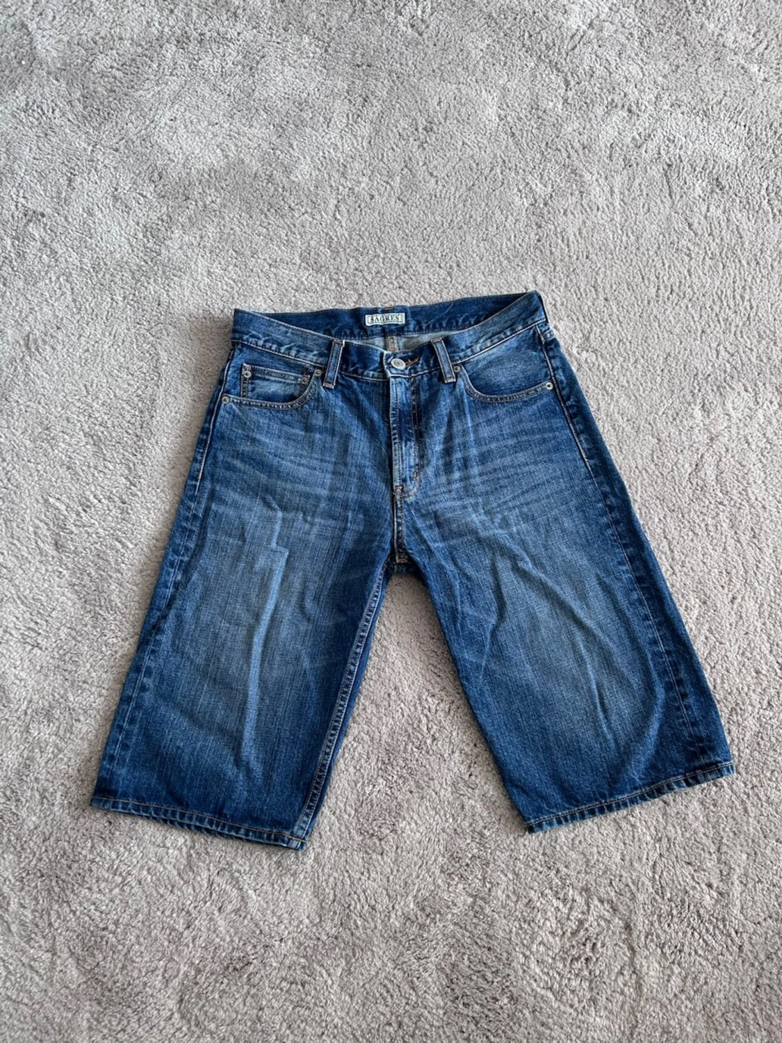 Blå denimshorts