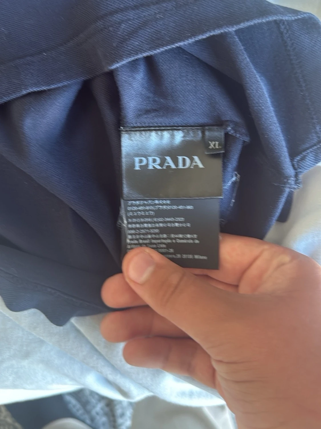 Mörkblå pikétröja med krage Prada slim fit  - 2