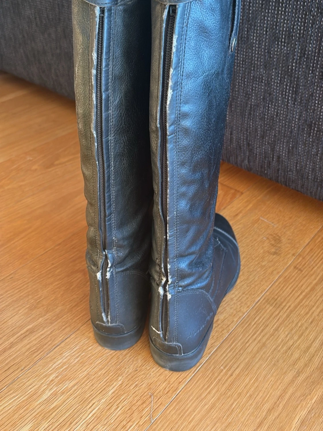 Svarta höga ridstövlar i läder - 2