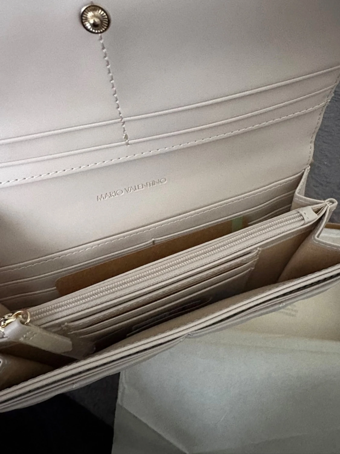 Beige quiltad plånbok Valentino - 1