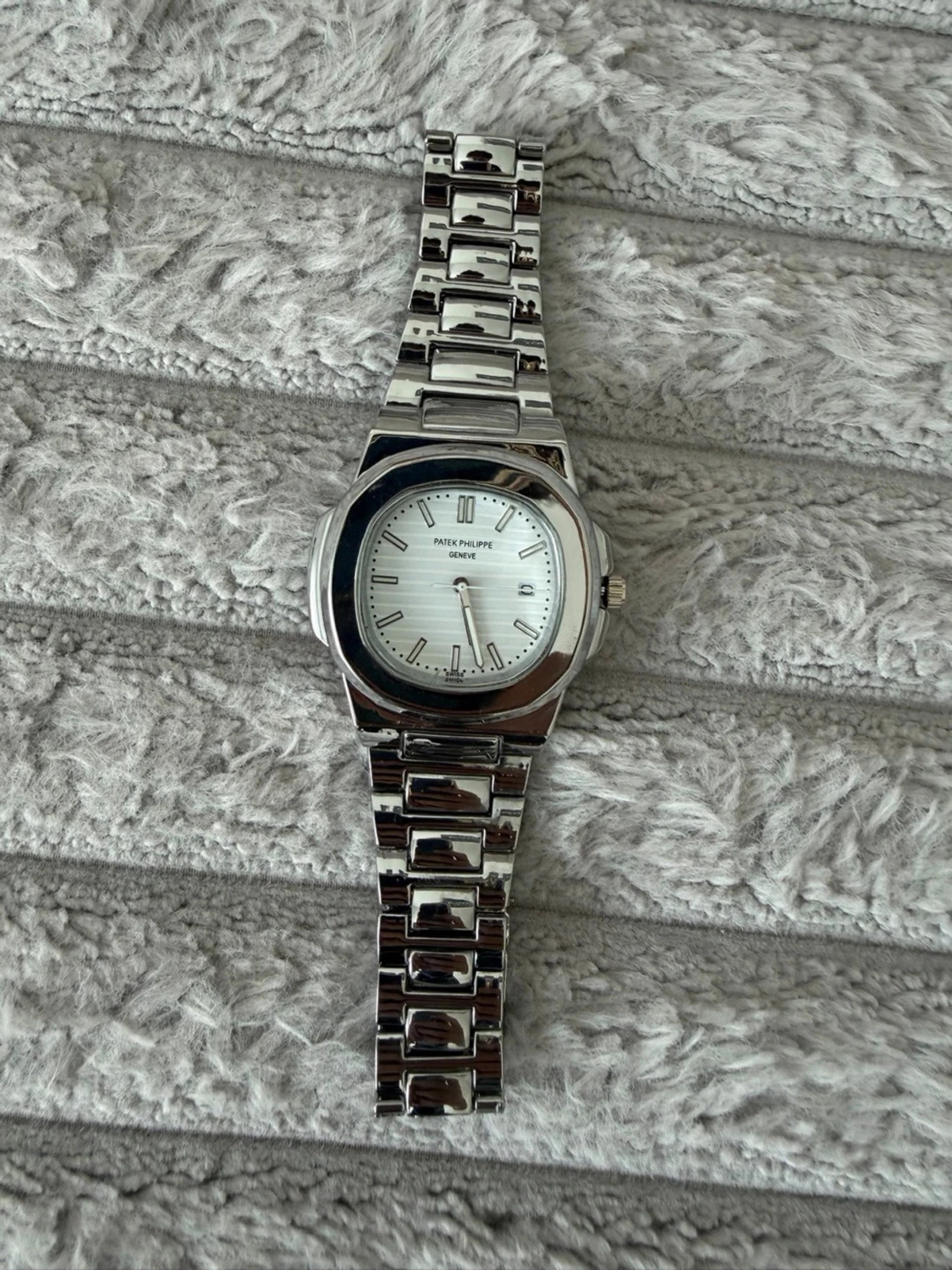 Patek white and silver watch