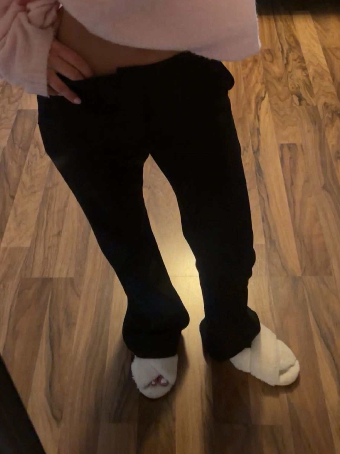 Svarta raka byxor med normal passform - 2