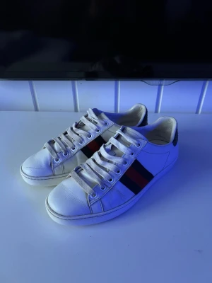 Gucci Ace  - Vita Gucci Ace i storlek 36 men är som 37,5. Är använda men syns inte mycket ser nästan ut som nya.