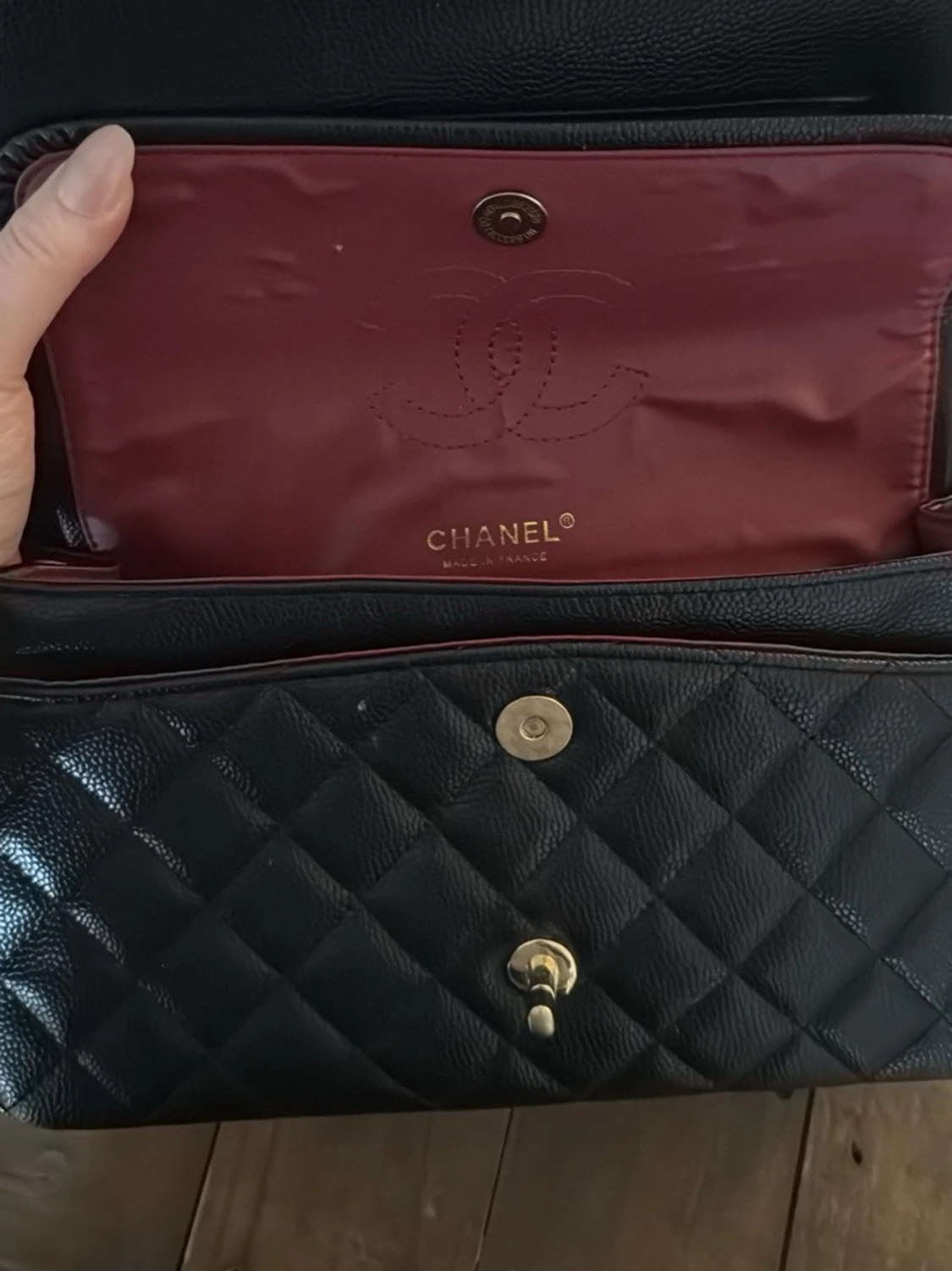 Svart Chanel Classic Flap handväska - 1