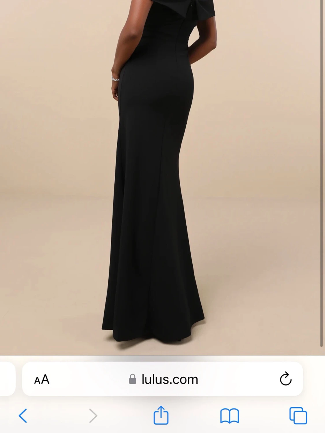 Marinblå offshoulder långklänning - 3