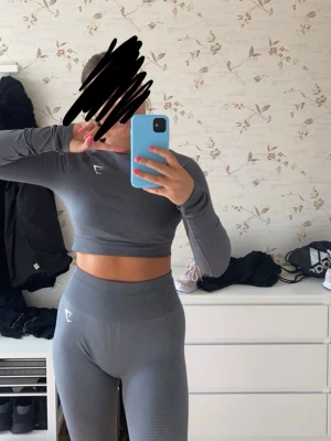 Grå seamless crop top från Gymshark - Säljer en grå seamless långärmad crop top från Gymshark. Tröjan har tumhål, tight passform och ventilerande meshdetaljer. Perfekt för träning och gym. Materialet är stretchigt och följsamt för maximal rörelsefrihet. Säljer även i svart!