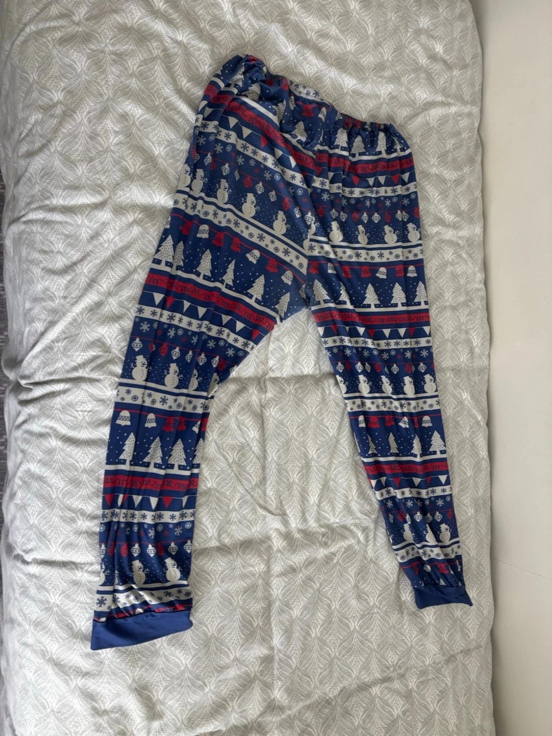 Blå julmönstrade pyjamasbyxor - 2