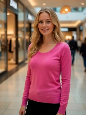Neonrosa topp från Zara. Strlk 34 / XS. Bomull. Fint skick. - Neonrosa långärmad topp/tröja från Zara. Strlk 34 / XS. Bomull. Fint skick. Modellen visar liknande tröja fast mindre urringad. Modellen visar ungefär hur den ser ut på.