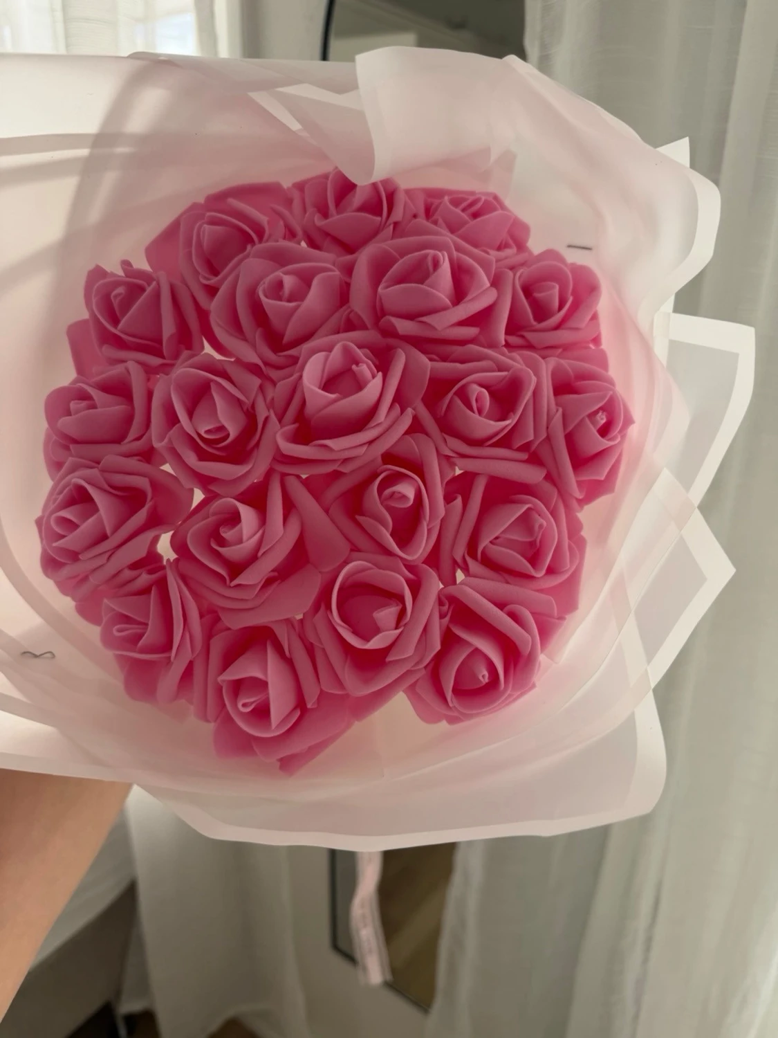 Bukett med rosa konstgjorda rosor - 2