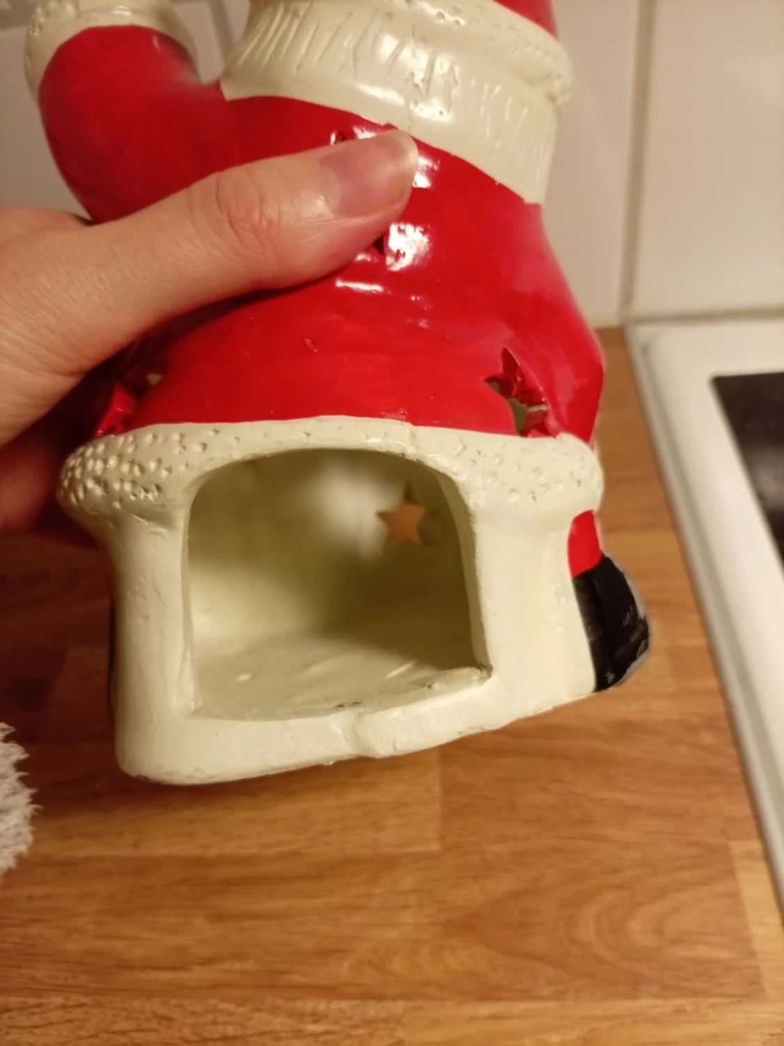 Keramik tomte ljuslykta - 1