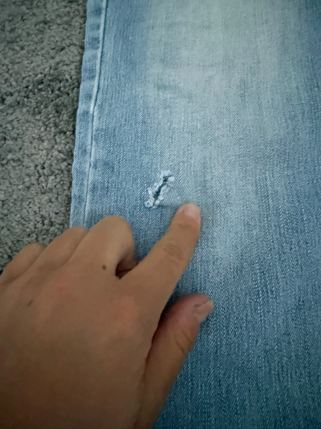 Ljusblå bootcut jeans med rosa detaljer - 5