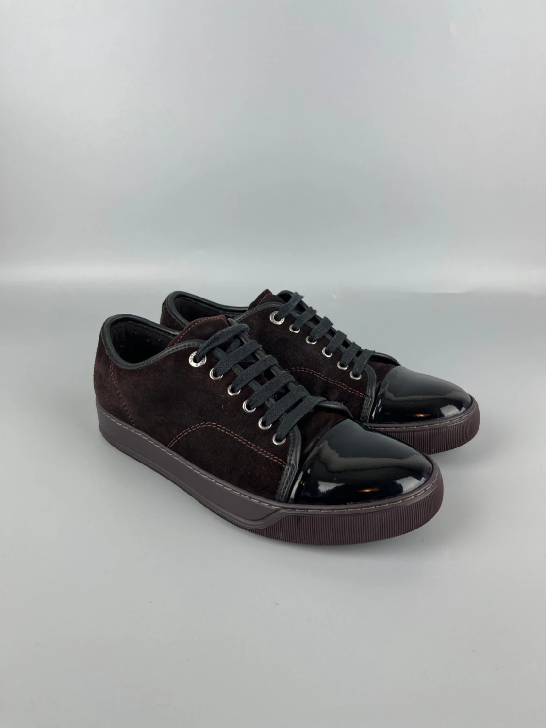 Lanvin Dbb1 Patent Cap Toe Sneaker Burgundy - 2
