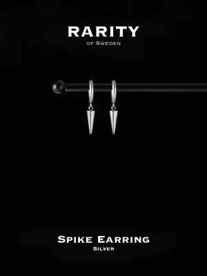 Spike örhängen i silver från Rarity - Snygga örhängen i äkta silver från Rarity of Sweden med minimalistisk design. Örhängena har en tunn ring och en hängande konformad spike som ger en edgy och modern look. Perfekta för dig som gillar stilrena accessoarer med attityd.