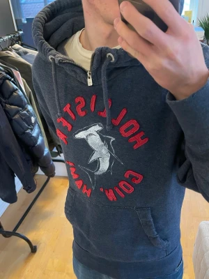 Vintage 2000s Hollister Hoodie (Limited edition) - Säljer nu denna sjukt snygga och sällsynta vintage 2000s hoodie från Hollister!😊 Den är ur en limiterad upplaga och säljs ej längre, därav mycket eftertraktad 🙌 Riktigt varm och bekväm så passar perfekt till vintern och våren🤝Riktigt snygg distress som ger extra karaktär🙌 Storlek XL på etiketten men passar L perfekt i passformen!  Skriv vid funderingar 📲🤩