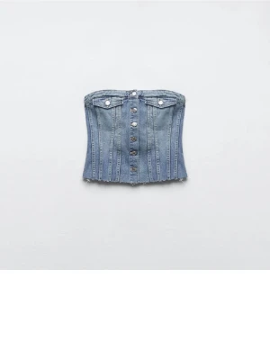 Denim tub topp från ZARA - Tubtopp i blå denim från ZARA