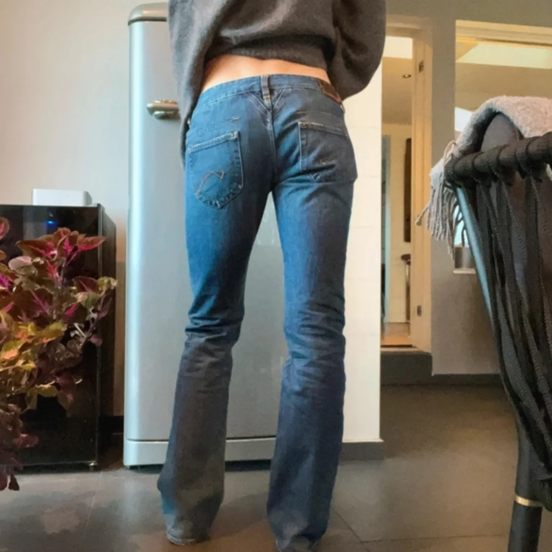 lågmidjade jeans  - 90