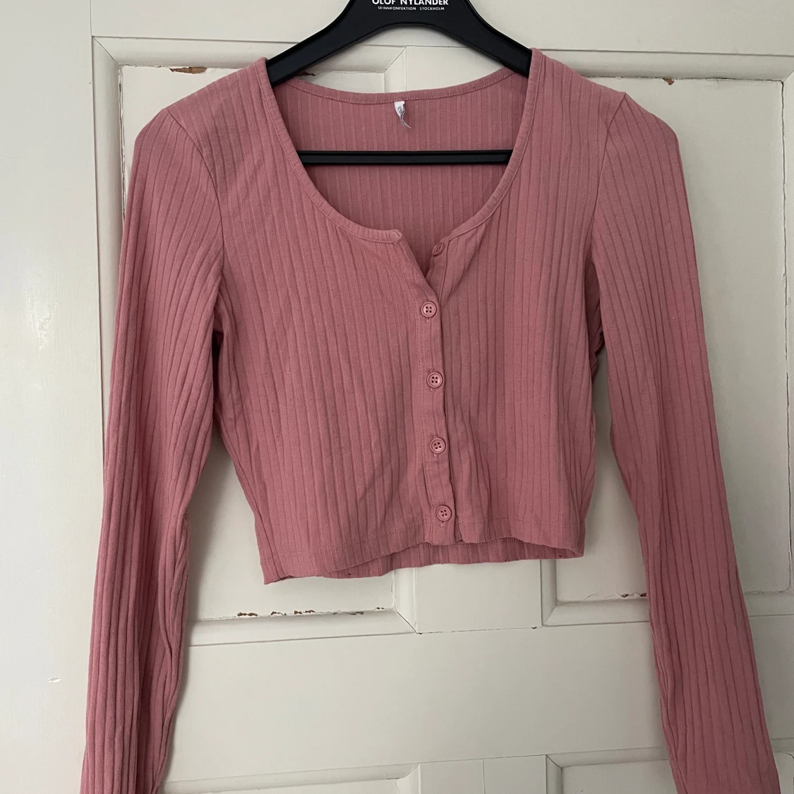 Ribbad långärmad topp