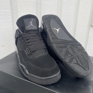 Jordan 4 black Cat - Jordan 4 Black cat st 44, använda ca 1-2 gånger. Hely ny skick, box följer med. Hör av dig om du har några frågor😀