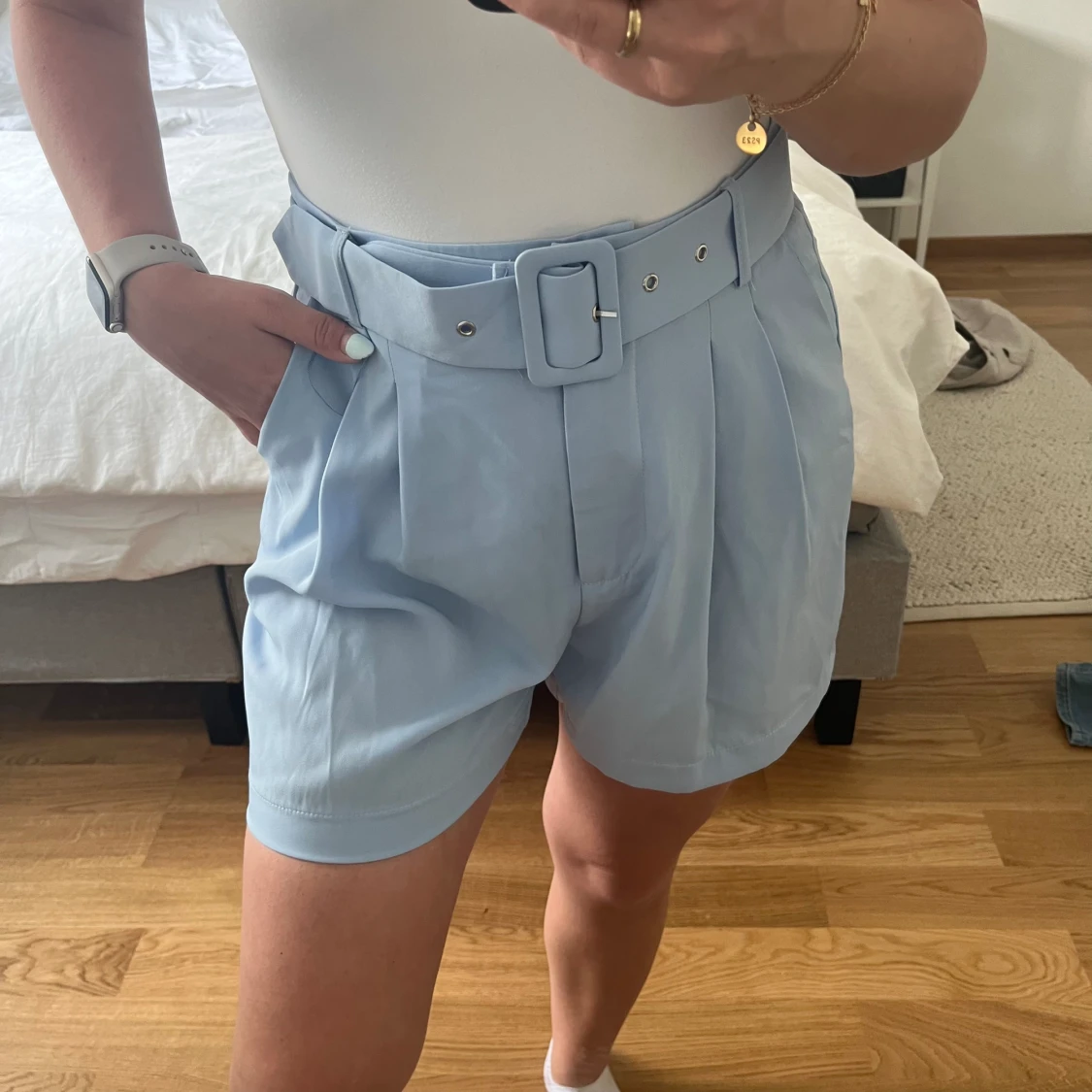 New yorker baby blå shorts kostym