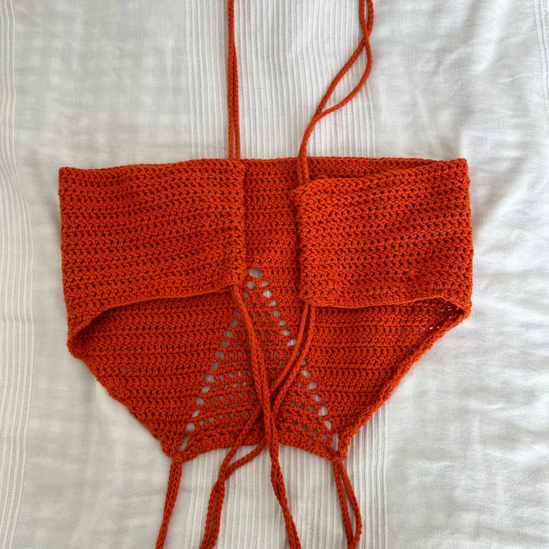 Virkad halternecktop, S - 3