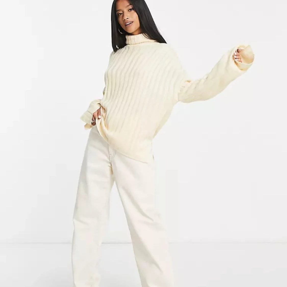 Stickad tröja med krage - 92