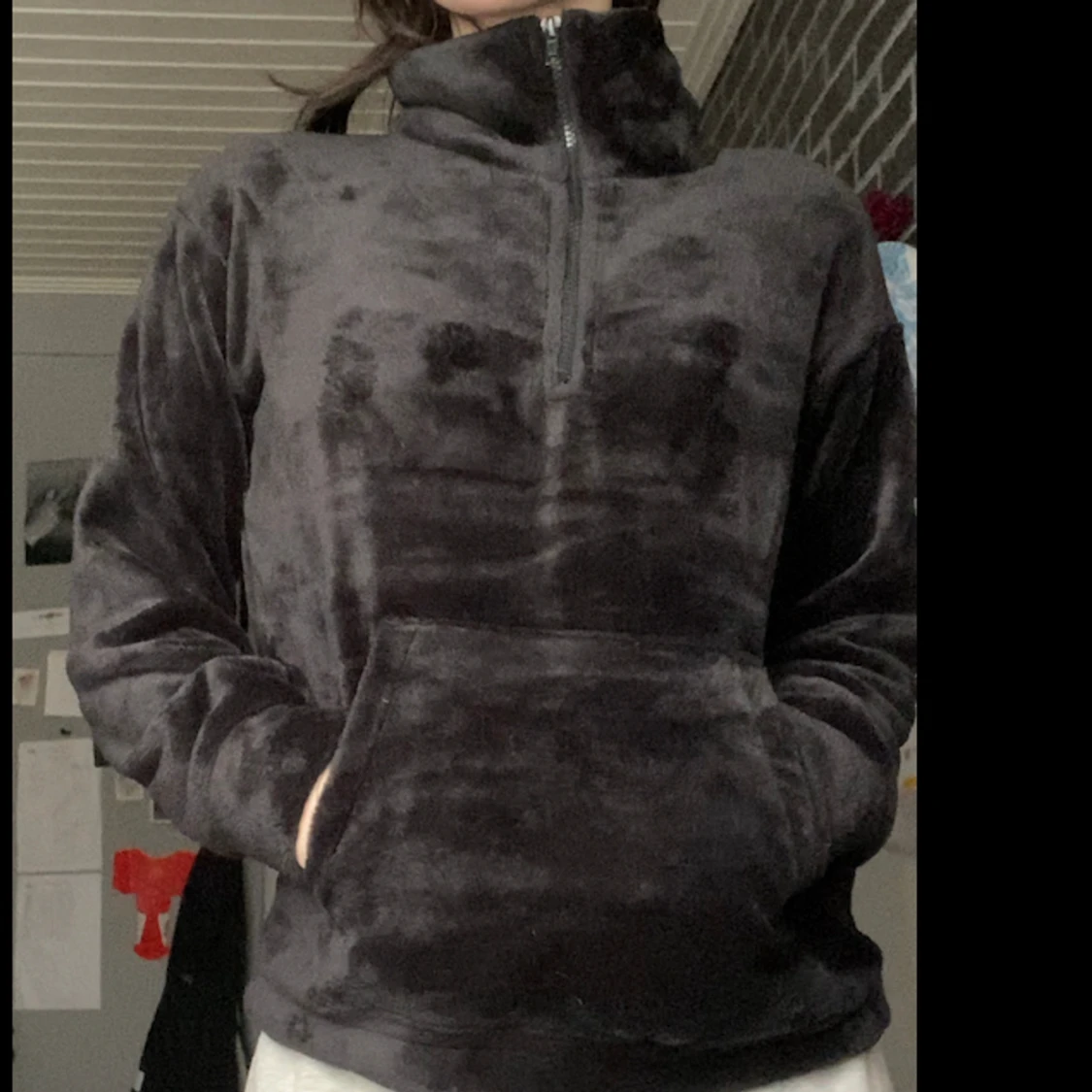 Svart mysig varm kofta  - 90