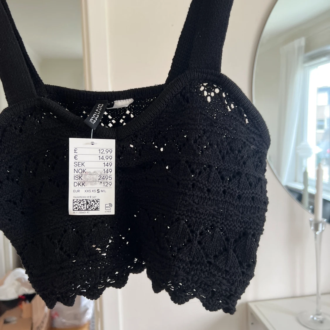 Svart virkad topp - 90