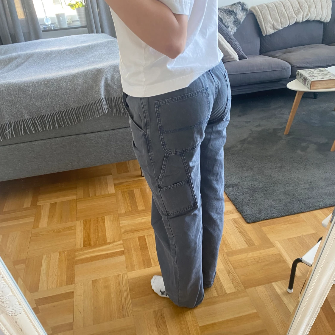 Blåa cargojeans - 91