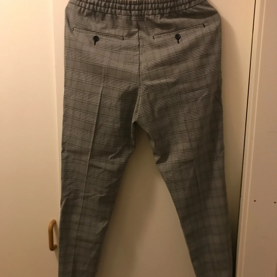 Rutigt linnebyxor  - 90