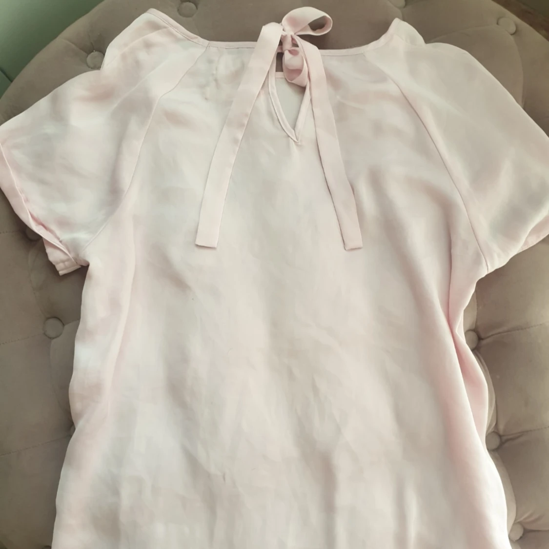 Jättefin topp blus i ljusrosa - 90