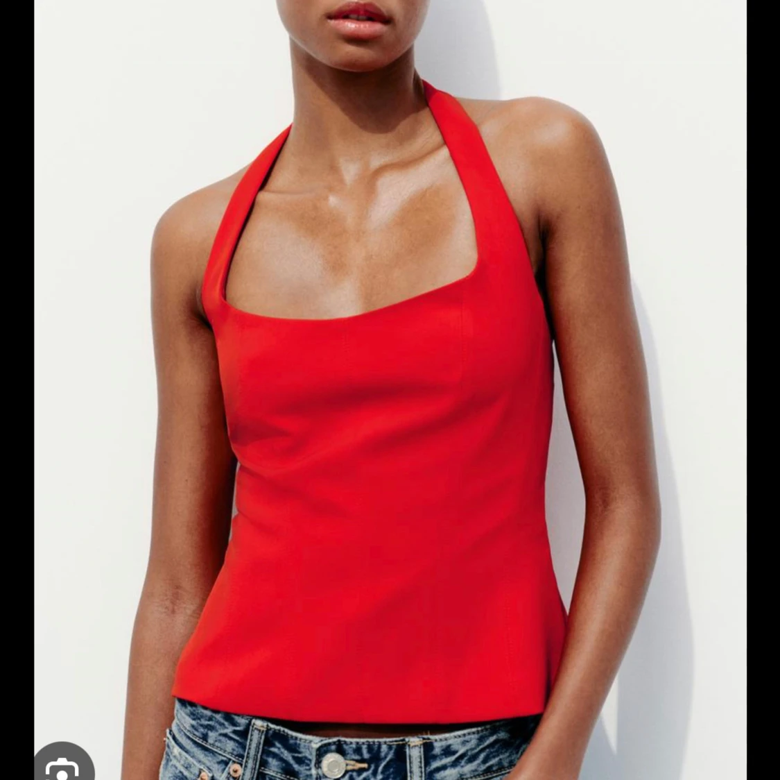 Röd halterneck topp
