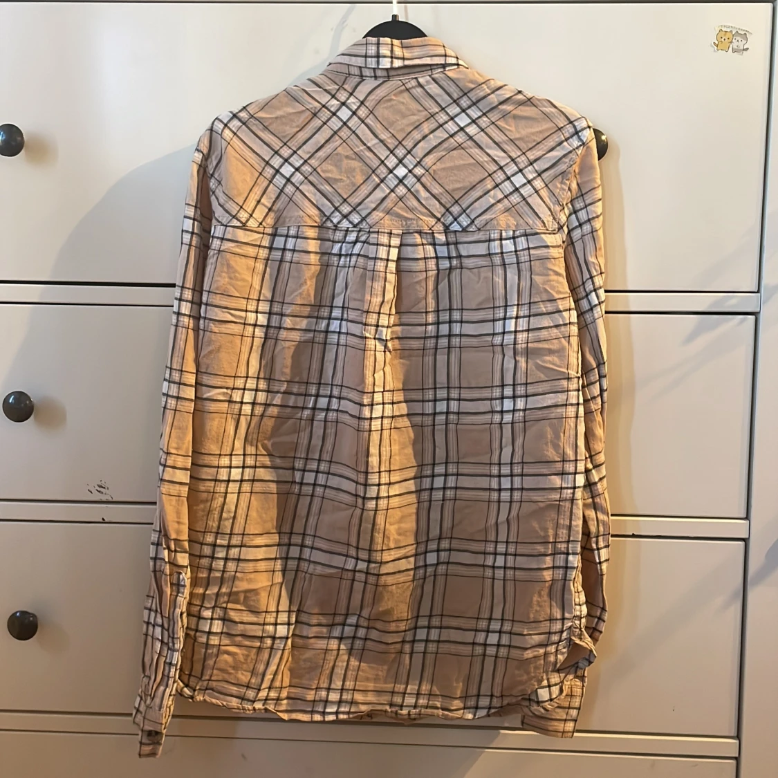 Beige rutig flanellskjorta  - 91