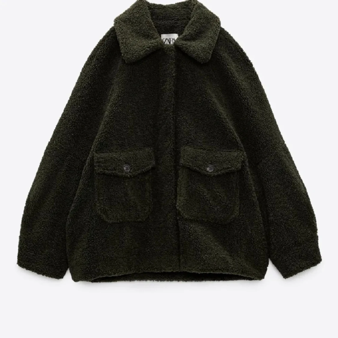 Grön teddy jacka zara 