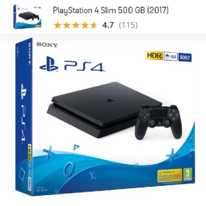 Ps4 slim med kontroll - Jag säljer mitt ps4 slim som jag köpte ca 1,5 år sedan eftersom den inte kommer till någon användning. • En handkontroll Följer med • Både HDMI och Strömkabel medföljer • Den är i extremt gott skick och blir fabriksåterställd innan köp!