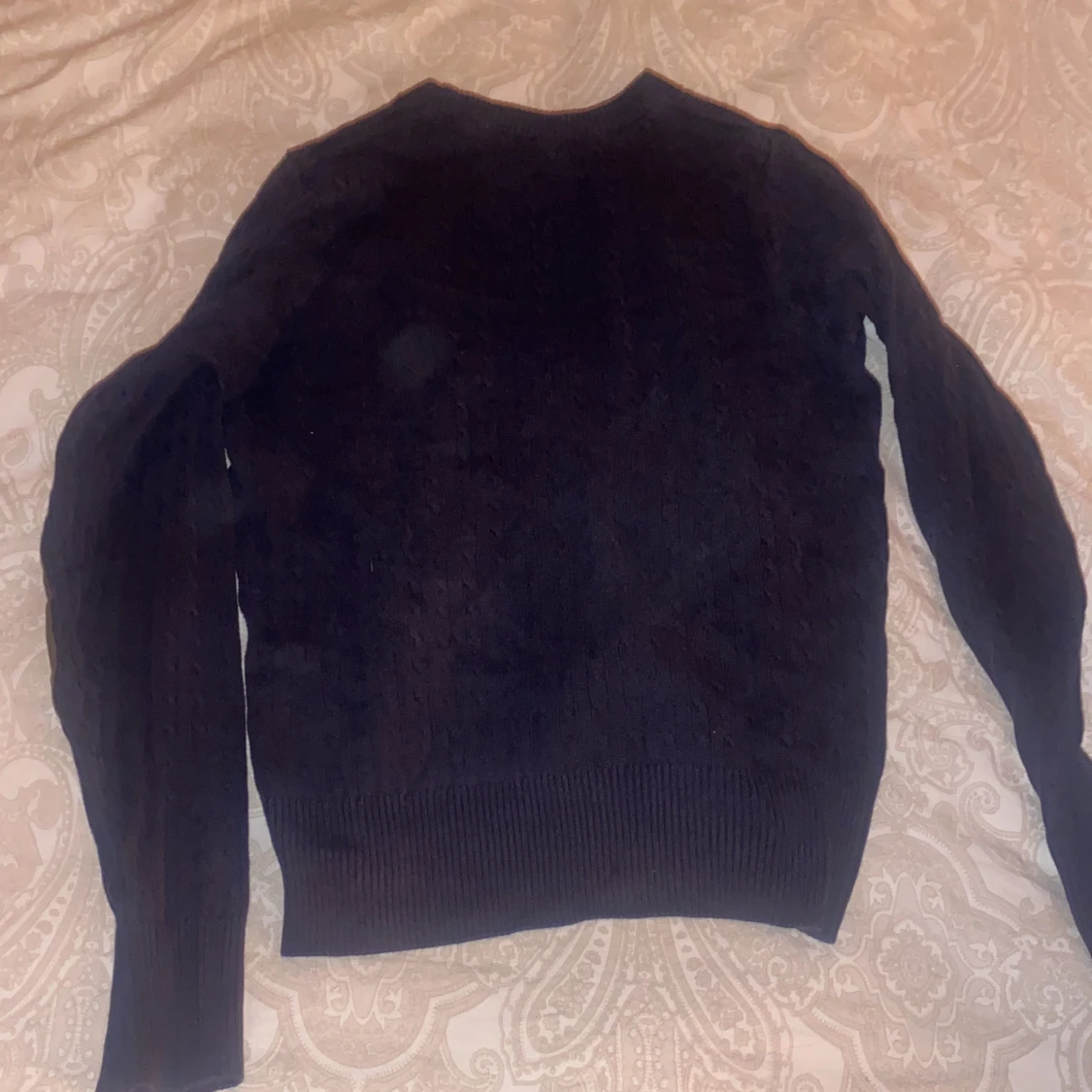 En vintage marinblå Stickad Ridtröja från JACSON  - 90