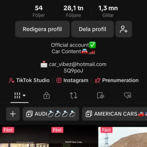 tiktok konto - Säljer mitt tiktok konto med 28,1K följare och stiger upp aktivt. använder inte längre och har inte tid att underhålla kontot heller. du kan använda det för samarbeten eller helt enkelt bara fortsätta. har en del virala videos på kontot. 