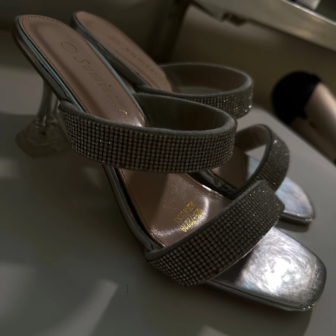 Silver diamant kitten heels - 92