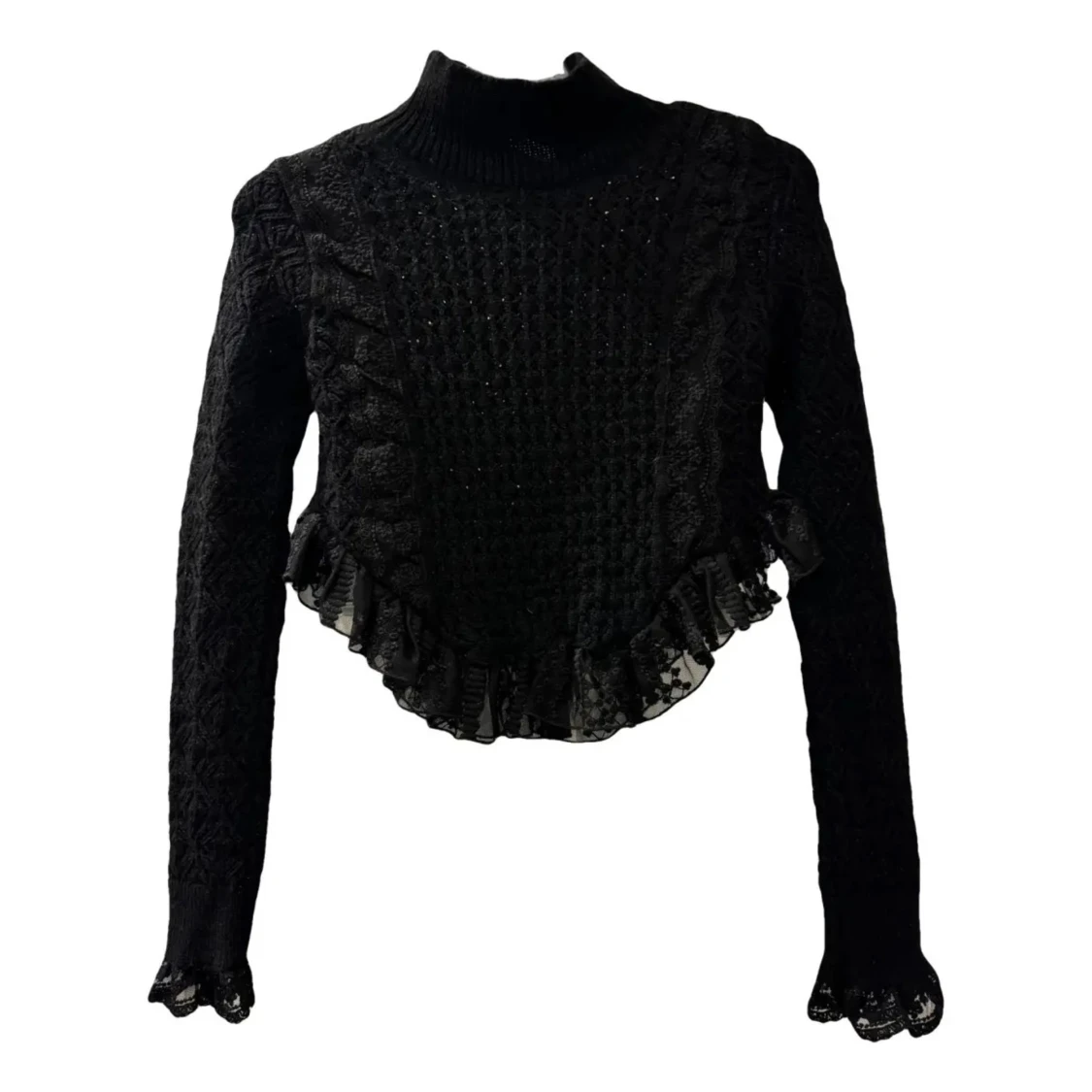 Zara svart stickad volangtröja
