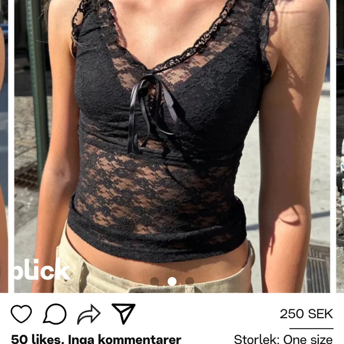 Brandy spetstopp Malena lace top - 90