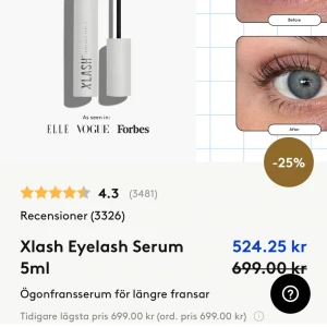 Nytt oöppnat xlash - Helt nytt xlash serum för fransarna, det är det största serumet, PRO. Det är oöppnat. Eftersom det är helt nytt och nypris är 700kr så säljer jag för 500kr nu när den också är på rea för 530kr. 