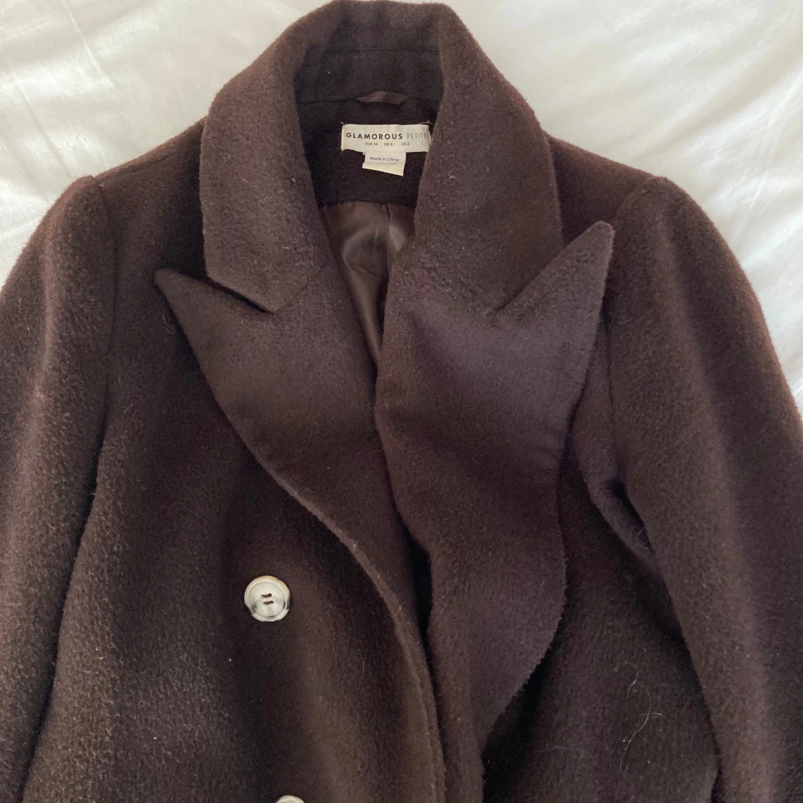 brun lång kappa petite