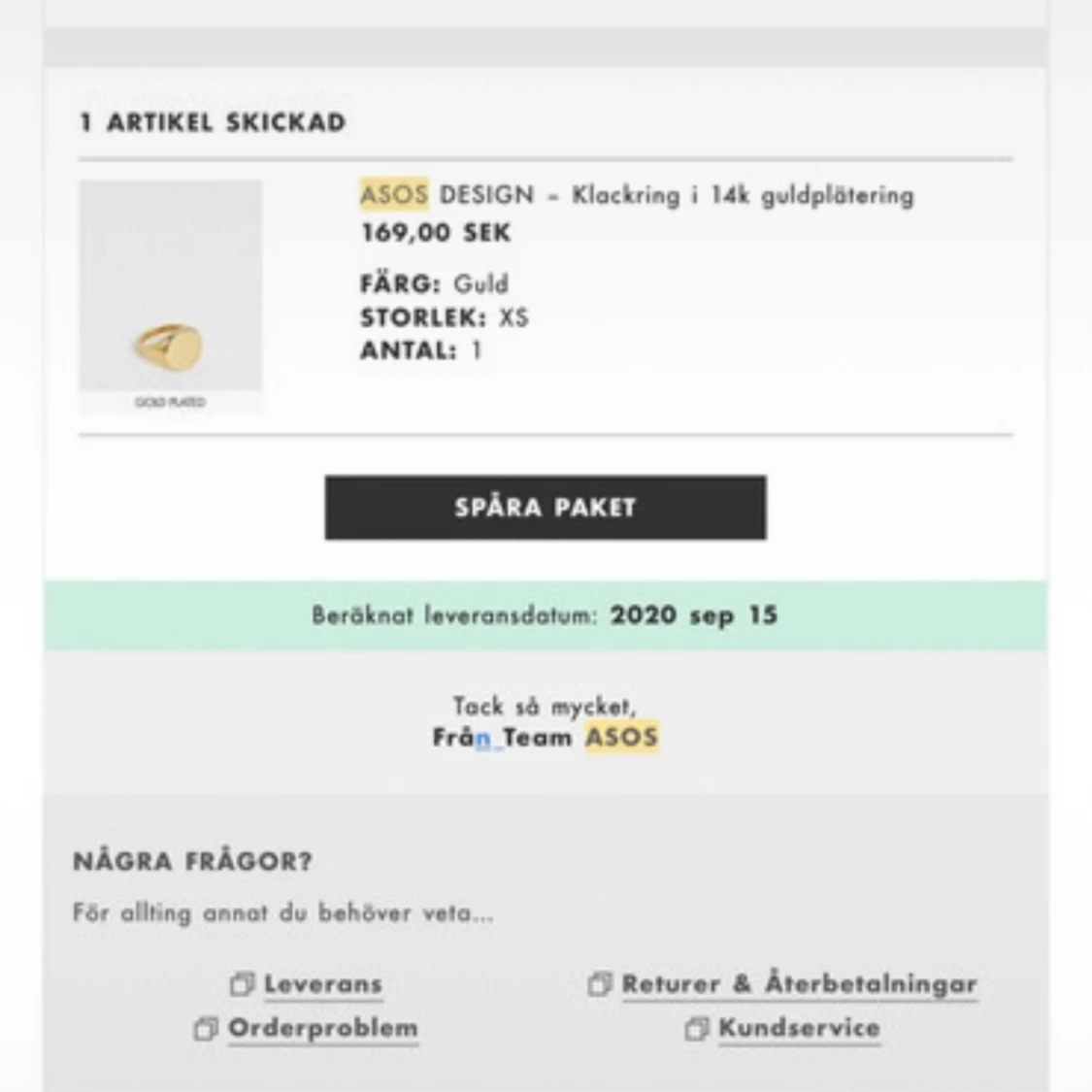 Guldpläterad klackring 14k - 91