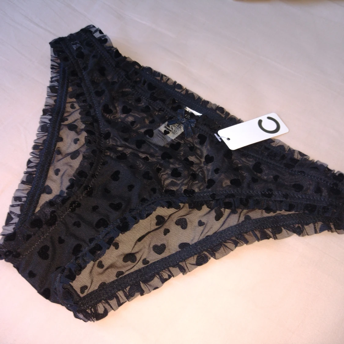 Svarta trosor med hjärtan - i mesh - storlek S 🖤 - 1