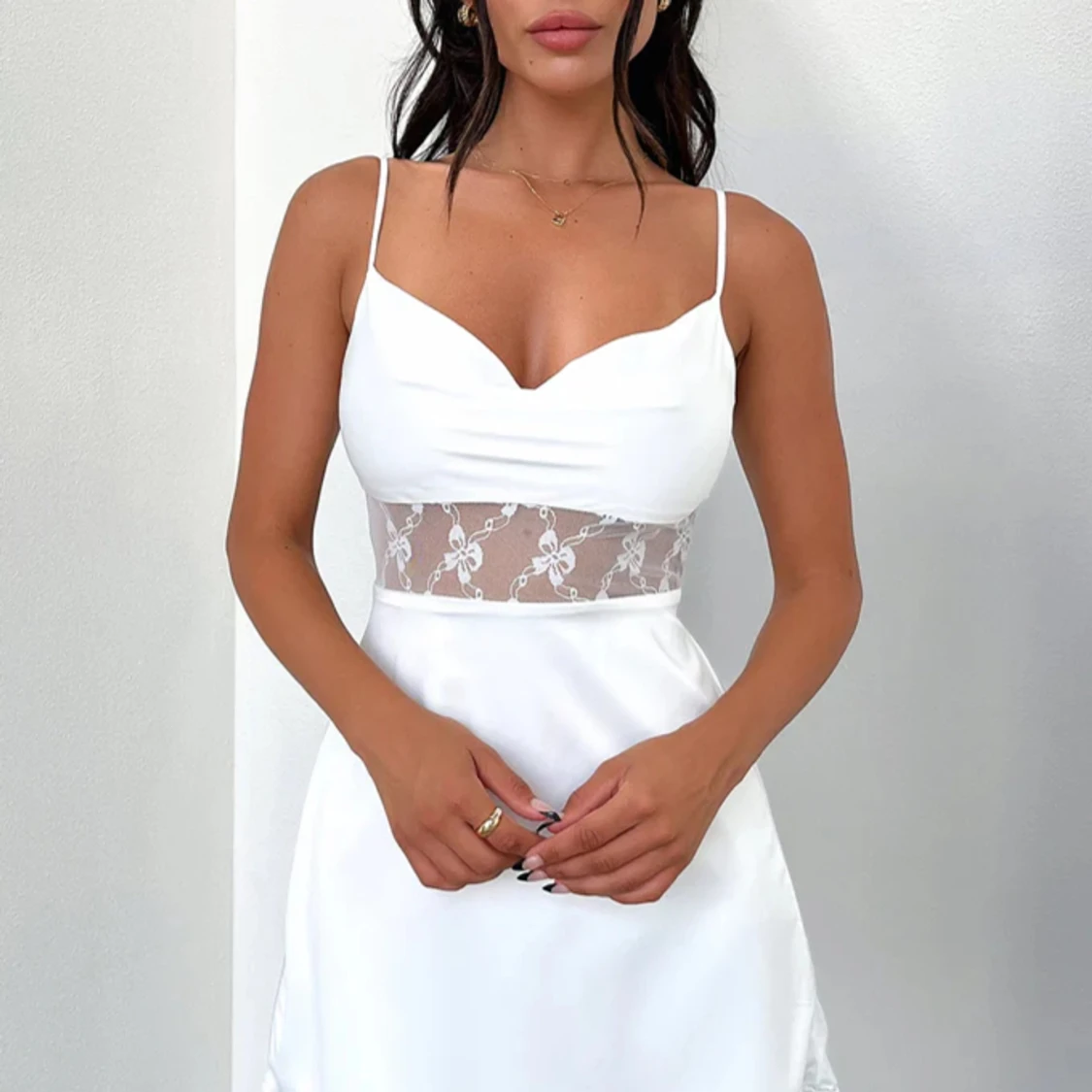 Vit spetsdröm klänning  - 93