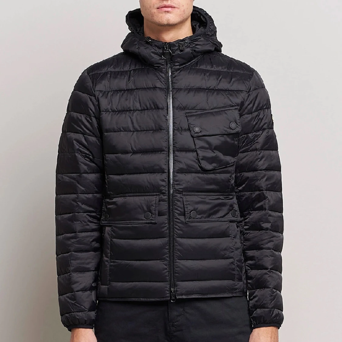 Barbour Ouston Hooded Quilt Jacket Black