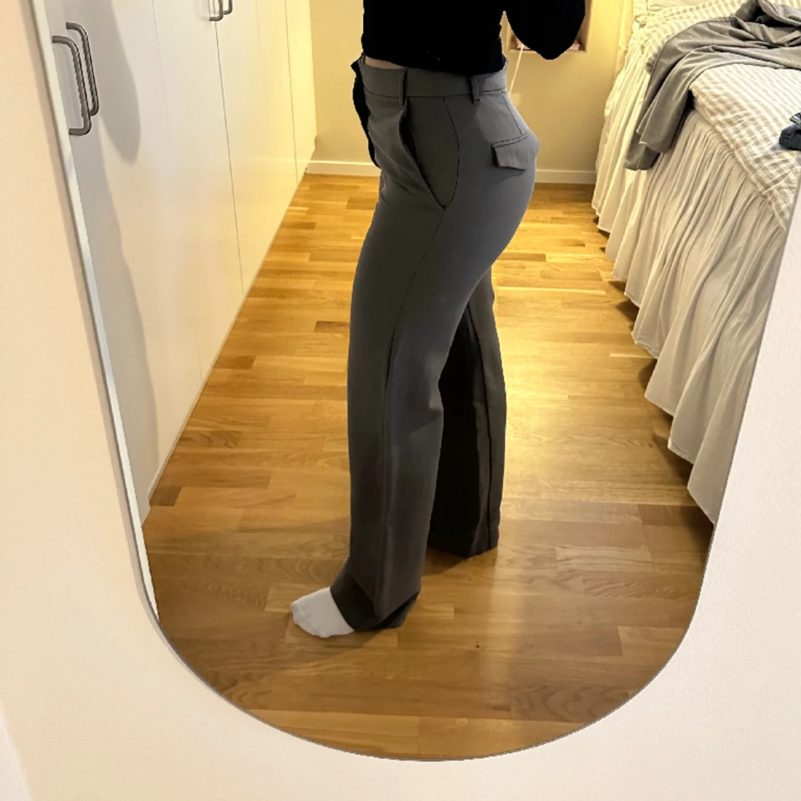 Grön/gråa kostymbyxor - 90