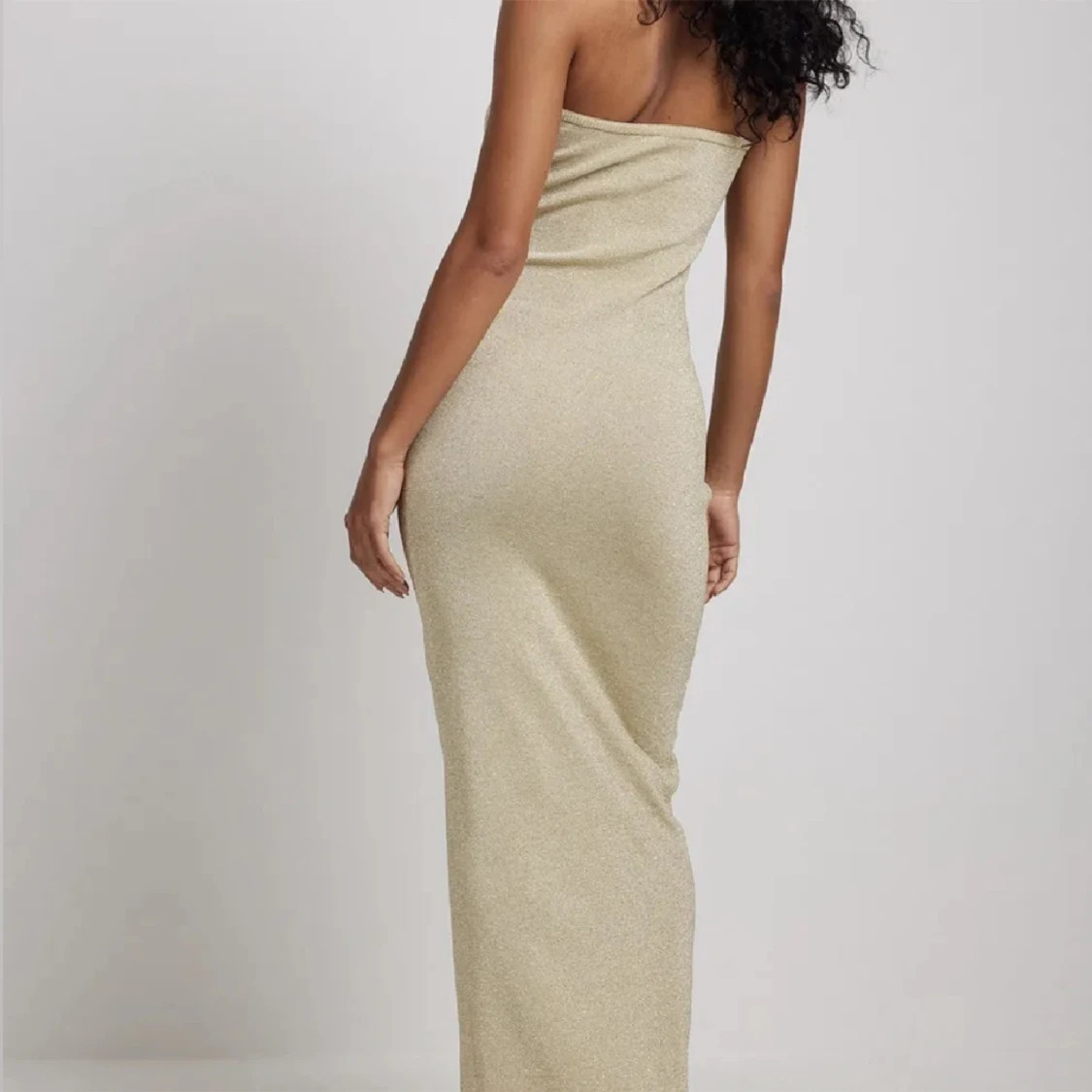 Guld glittrig bandeau klänning - 90