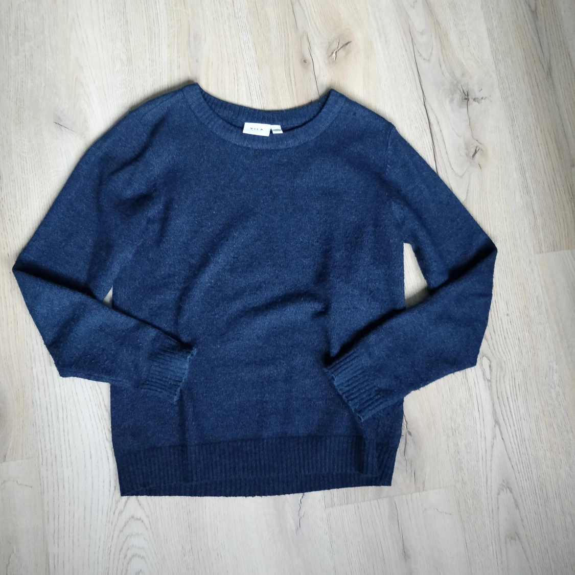 Blå stickad tröja