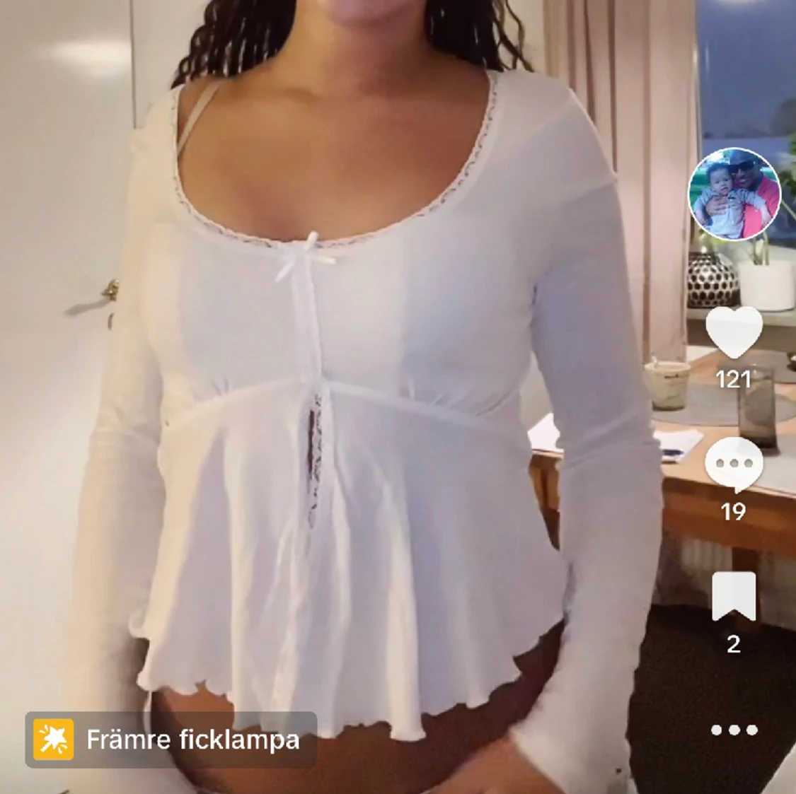 Lace detail topp - 90